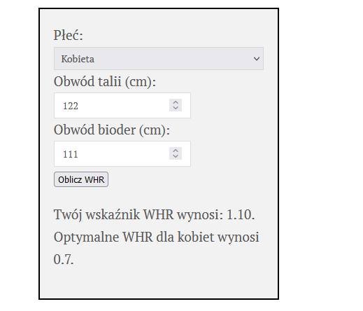 Visual Whr Kalkulator WHR za darmo - oblicz wskaźnik, sprawdź go!